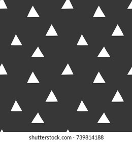 Black and white wrapping paper. Vector seamless geometric pattern with triangles.