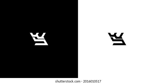 Black and white WS letter logo