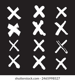 
Schwarz-Weiß-X-Zeichen-Vektorgrafik