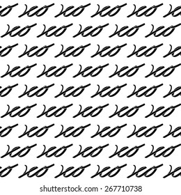 Black and White xoxo Seamless pattern. Geometric xoxo.