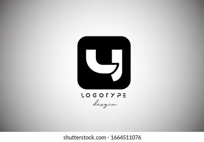 black white Y square letter logo alphabet icon for business and company design. Suitable for catchy logotype