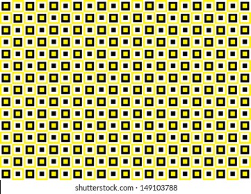 Black, White and Yellow Squares. Vector