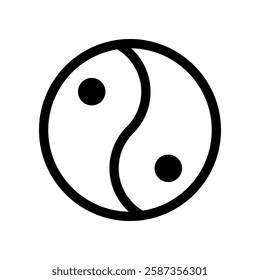 Black and White Yin Yang Chinese Symbol Design with Spiritual Meaning