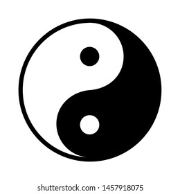 Black and white yin yang on a white background