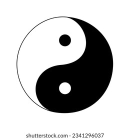 Black and white yin yang on a white background.
