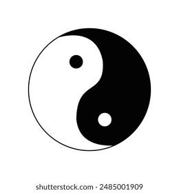 Black and white yin yang on a white background