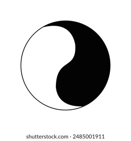 Black and white yin yang on a white background