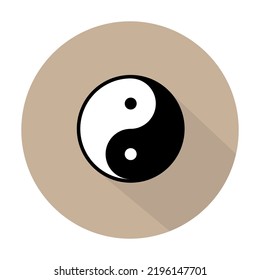 Black and white yin-yang on a white background