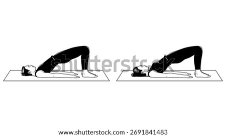 Black and White Yoga Vector Illustrations