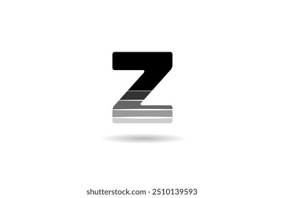 black and white Z letter alphabet logo icon design with cut gradient suitable for a business or company