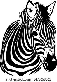 Black White Zebra Africa Vector Stock Vector (Royalty Free) 1473658061