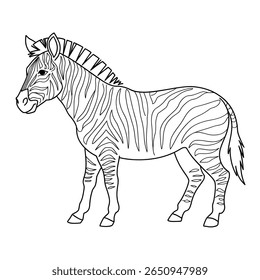 Ilustração de Zebra preto e branco 