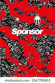 Black White Zebra Pattern on Red Football Jersey Sublimation Print