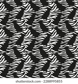 Black and white zebra pattern with Pitbull. Elegant, soft seamless background, abstract background. Birthday present wrapping paper. Fashion striped graphic. Line decoration, African vibe. Animal skin