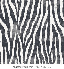 Motif de zèbre noir et blanc, avec les rayures et les taches. motif grunge lines ikat, motif rayé harmonieux, arrière-plan Illustration vectorielle pour imprimer le papier.