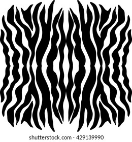 Black and white zebra seamless vector pattern. Safari textile collection.
