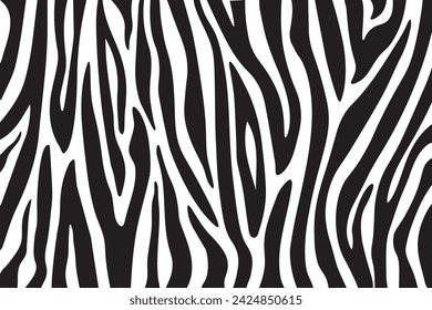 Black and White Zebra Stripe Pattern Illustration With Abstract Design. Vector illustration.
