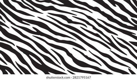 Black White Zebra Stripe Seamless Animal Print Pattern Background