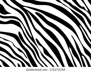 Schwarz-weißer Zebrastreifen-Hintergrund. Zebra-Hintergrund.Vektorgrafik.