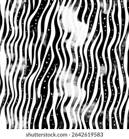 Zwarte en witte zebra strepen patroon, stippen en lijnen, grunge lijnen ikat patroon, gestreepte naadloze patroon, Vector illustratie achtergrond voor het afdrukken van het papier.