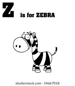  Black And White Zebra With Z Is For Zebra Text