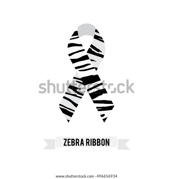 Vektor Stok Black White Zebraprint Ribbon Symbol Syndrome Tanpa Royalti 496656934 Shutterstock 0017