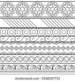 Black and white zentangle mandala seamless pattern. Elegant Spiritual background with Moroccan, Islamic, Arabic, Indian, and Ottoman Influences. 