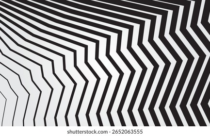 Fondo abstracto de patrón de línea de zig zag en blanco y negro