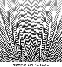 Black and white zig zag pattern vector design. Optical illusion stripped linear background.