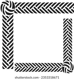 A black and white zig zag pattern with a square frame