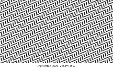 Black and white zig zag pattern background for fabric style or texture element