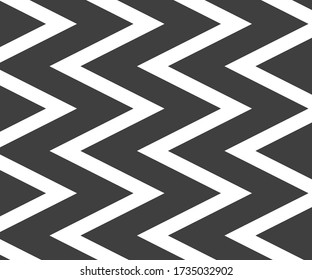Patrón de chevron de zigzag blanco y negro. Marco vintage sencillo y moderno. diseño web, tarjeta de saludo, textil, ilustración vectorial Eps 10