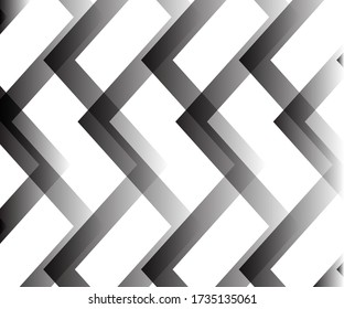 Patrón de chevron de zigzag blanco y negro. Marco vintage sencillo y moderno. diseño web, tarjeta de saludo, textil, ilustración vectorial Eps 10