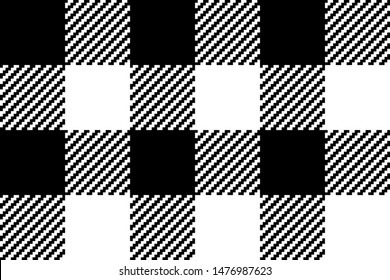 Black and white zigzag Lumberjack Buffalo plaid, Gingham, tartan fabric pattern