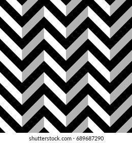 Black and White Zigzag Seamless Pattern. Vector illustration