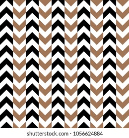 black and white zigzag stripes pattern. Geometric repeating pattern of zigzag. Vector background design
