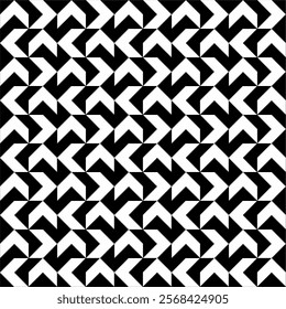 Black and white zigzag stripes pattern. Geometric repeating pattern of zigzag. Abstract background design. Decorative wall design. Creative black and white vector design. Fabric pattern. 