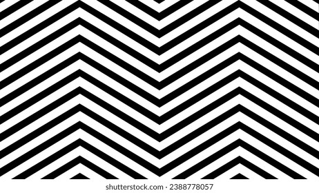 Fondo geométrico de ondas zigzag en blanco y negro