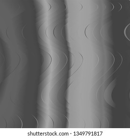 Black and white zigzag wavy lines, dark color tone vector background.