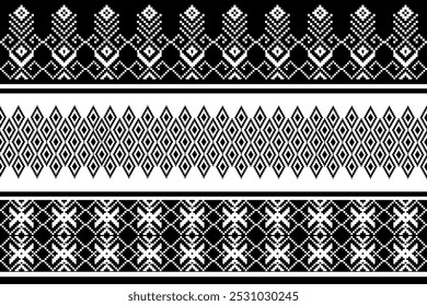 black and white,Geometric,seamless pattern, Navajo, traditional ethnic, fabric pattern for textiles, rugs, wallpaper, clothing, sarong, batik, wrapping, embroidery, print, background, cover,