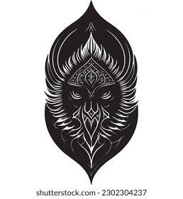 black and whiye bird fully vector 