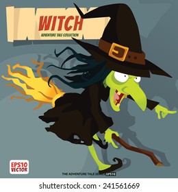 Black wicth vector art and illustration.