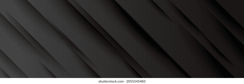 schwarz-weites Banner mit Schattenlinien-Design