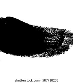 Black wide brush stroke. Vector design element