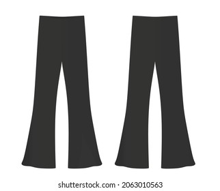 Black wide pants. vector illustration