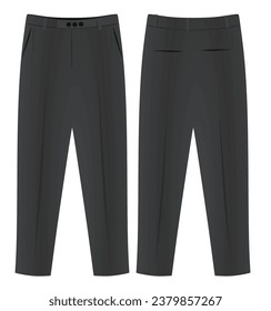 Black wide pants. vector illustration