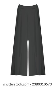 Pantalones negros anchos. ilustración vectorial