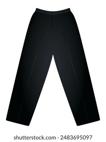 Black wide pants. vector illustration