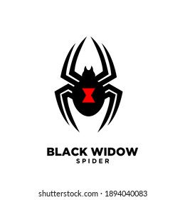 Black widow abstract modern simple spider logo