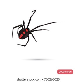Black widow color flat icon for web and mobile design